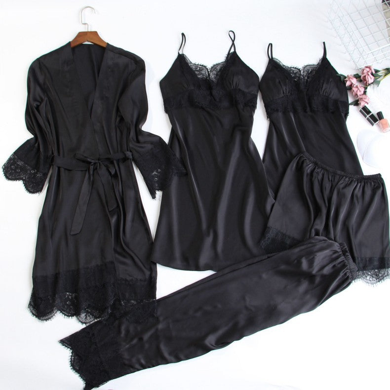 Five-Piece Pajamas With Chest Pad Set