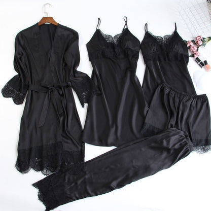 Five-Piece Pajamas With Chest Pad Set