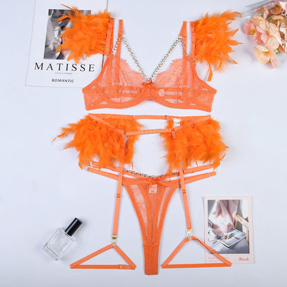 Feather Chains Lace Sexy Lingerie