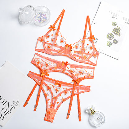 Lace Love Girl Embroidered Mesh Set