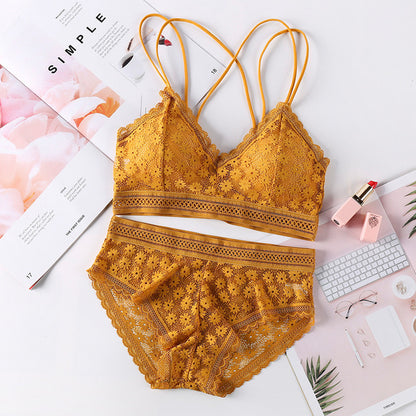 Flower Pattern Lingerie Set