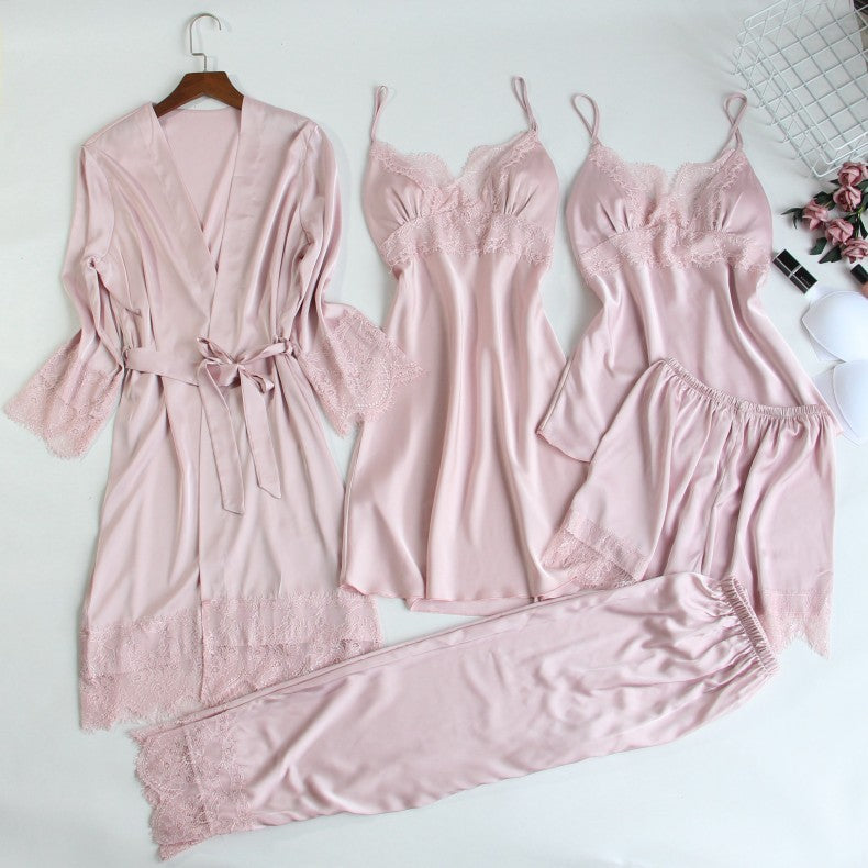 Five-Piece Pajamas With Chest Pad Set