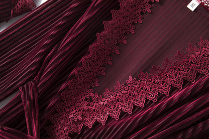 Long-sleeved Sexy Nightgown With Chest Pad