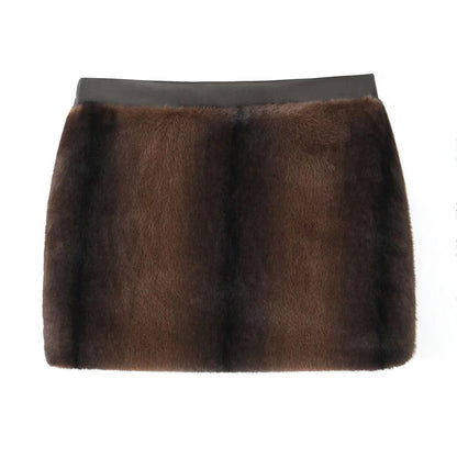 Elegant Artificial Fur Effect Lingerie Skirt