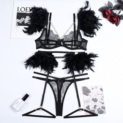 Feather Chains Lace Sexy Lingerie