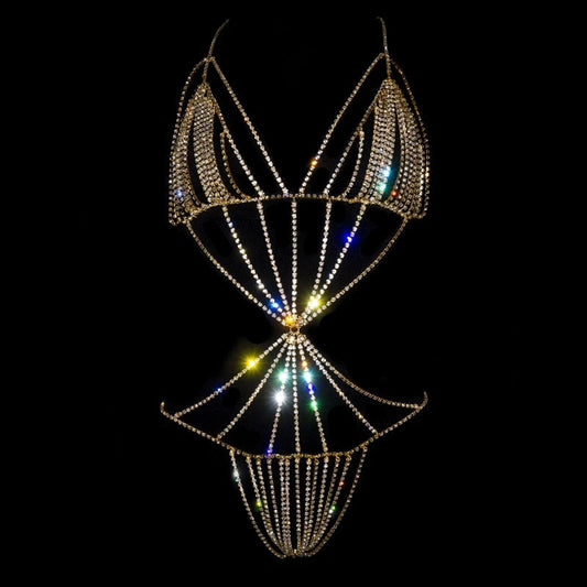 Exaggerated Rhinestone Body Chain
