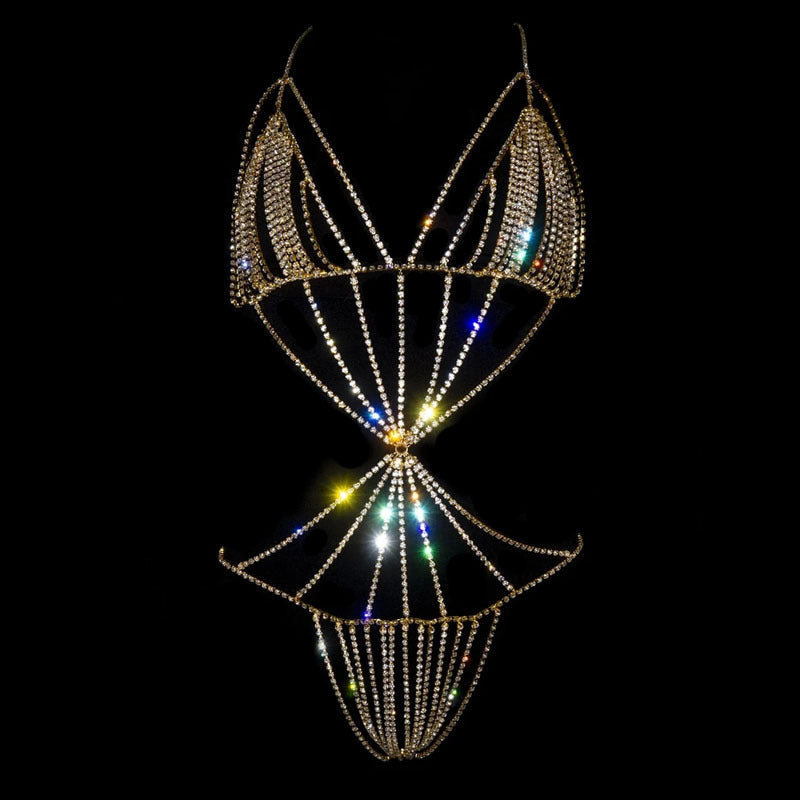 Exaggerated Rhinestone Body Chain