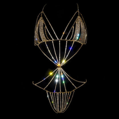 Exaggerated Rhinestone Body Chain