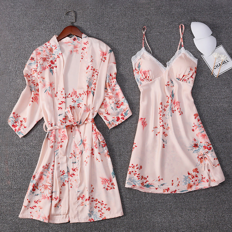 Printed Suspender Nightgown Set
