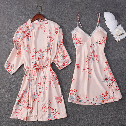 Printed Suspender Nightgown Set