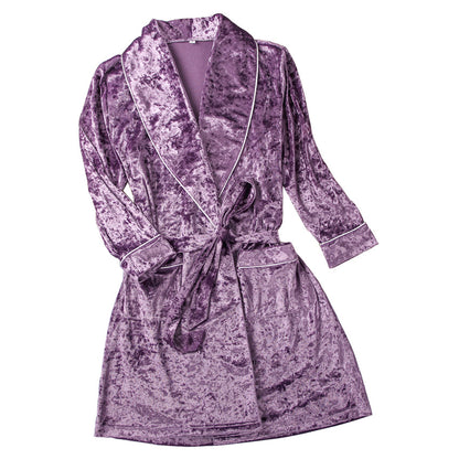 Purple velvet nightgown dress