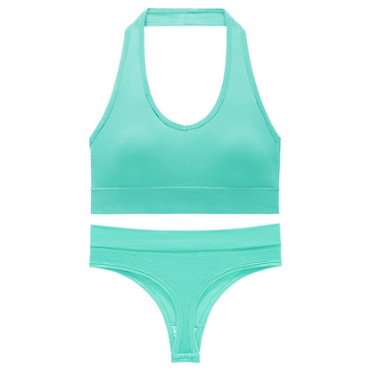 No Underwire Push Up Sports Bra Set