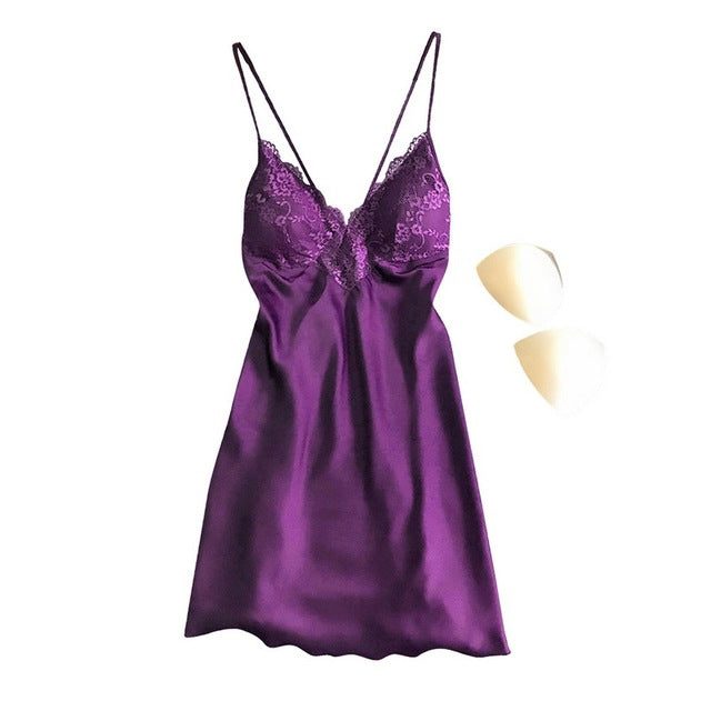 Satin Dress With Cups