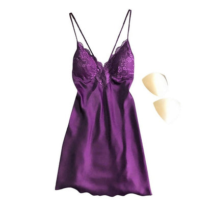 Satin Dress With Cups