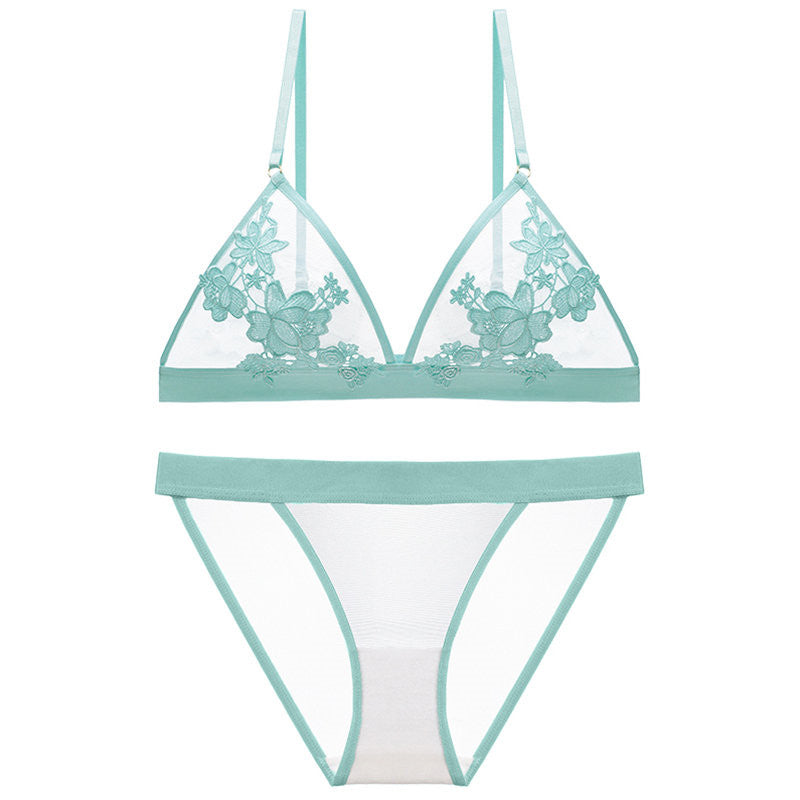 Triangle, no underwire lingerie set