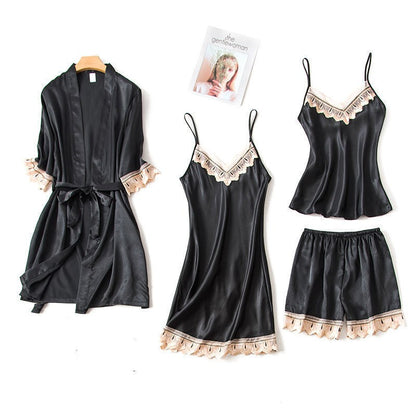 cuff lace nightgown dress set