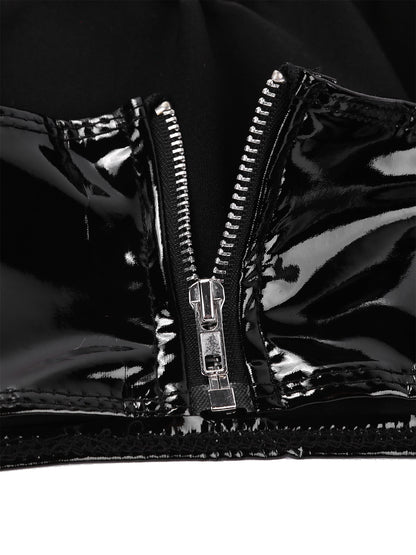 Cutout Bra and Panty Set Shiny Leather Set
