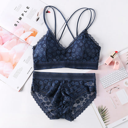 Flower Pattern Lingerie Set