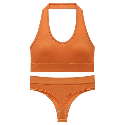 No Underwire Push Up Sports Bra Set