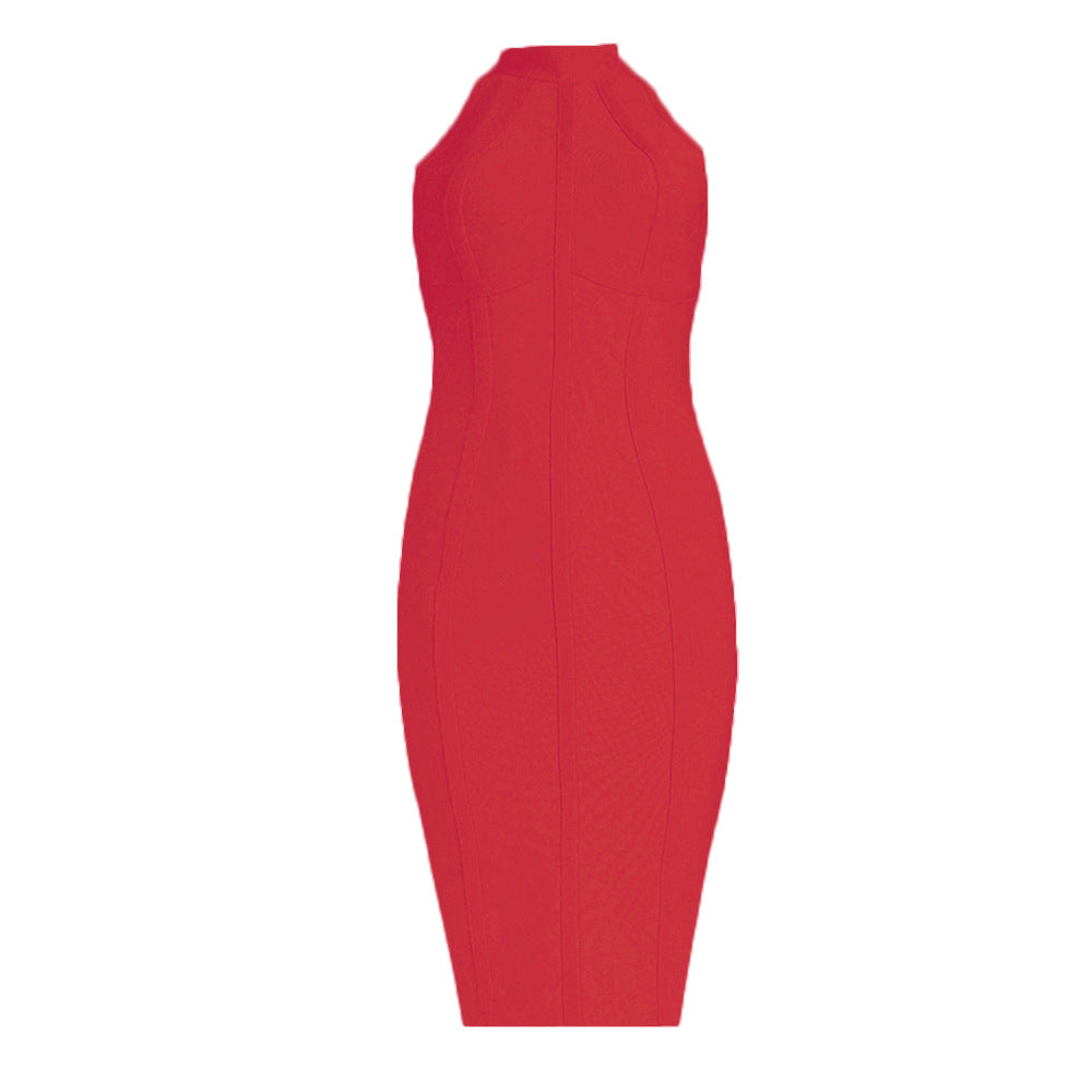 Sexy sleeveless zipper bandage dress lingerie