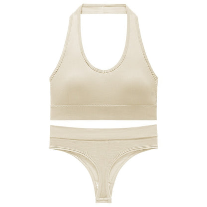 No Underwire Push Up Sports Bra Set