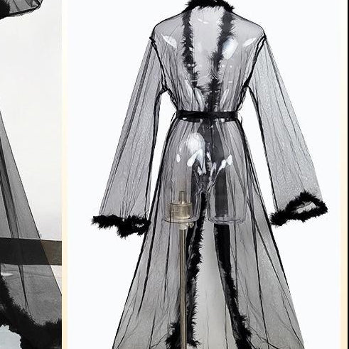 Lady Sexy Mesh Long Robe