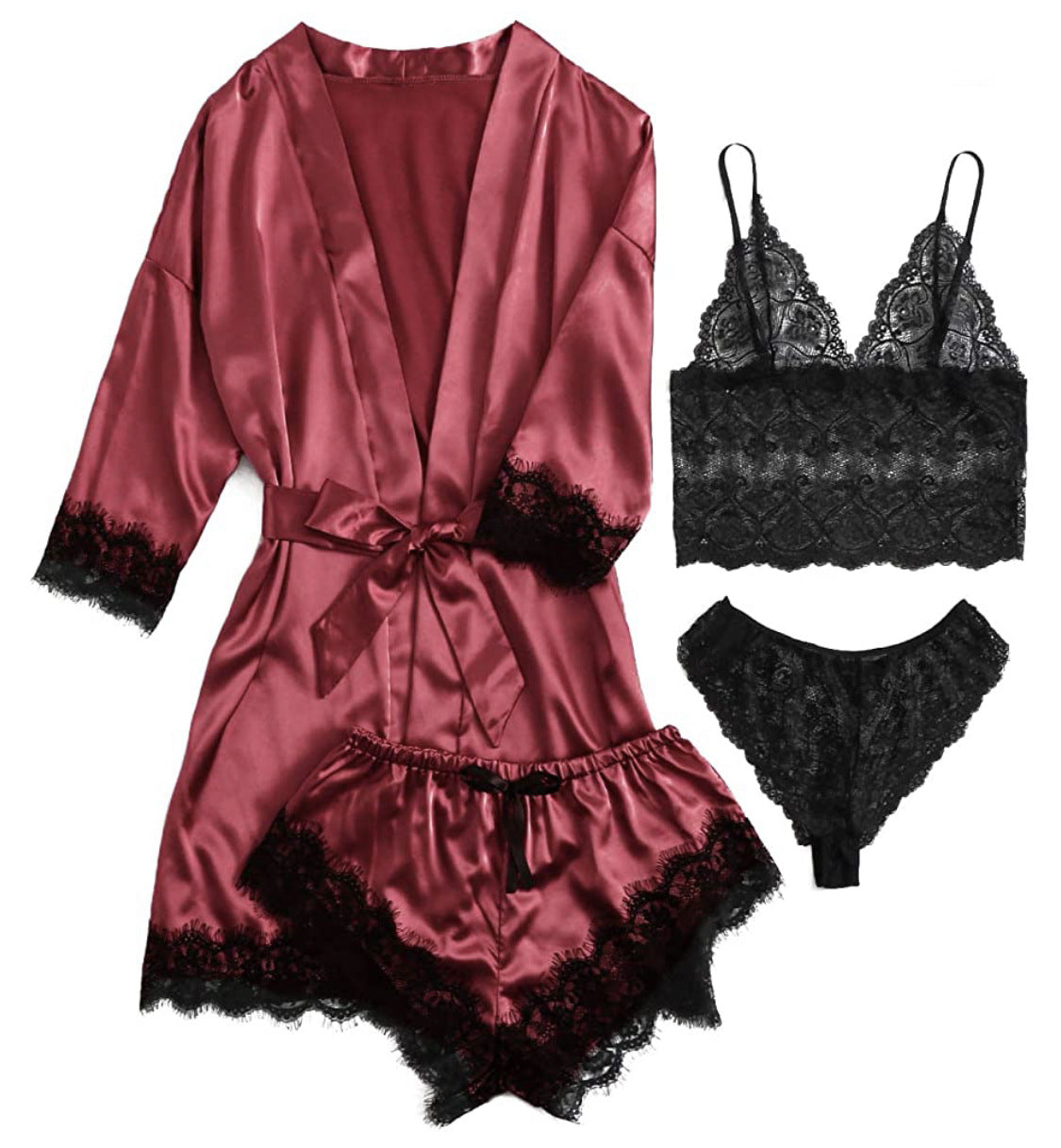 4-piece Lace Bra And Panties
