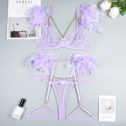 Feather Chains Lace Sexy Lingerie