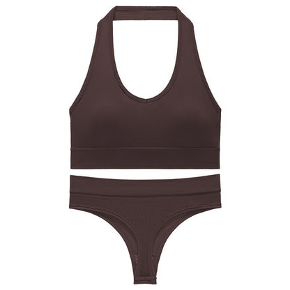 No Underwire Push Up Sports Bra Set