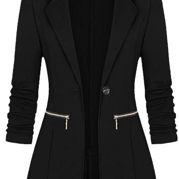 Open-front Lingerie Blazer With Zipper