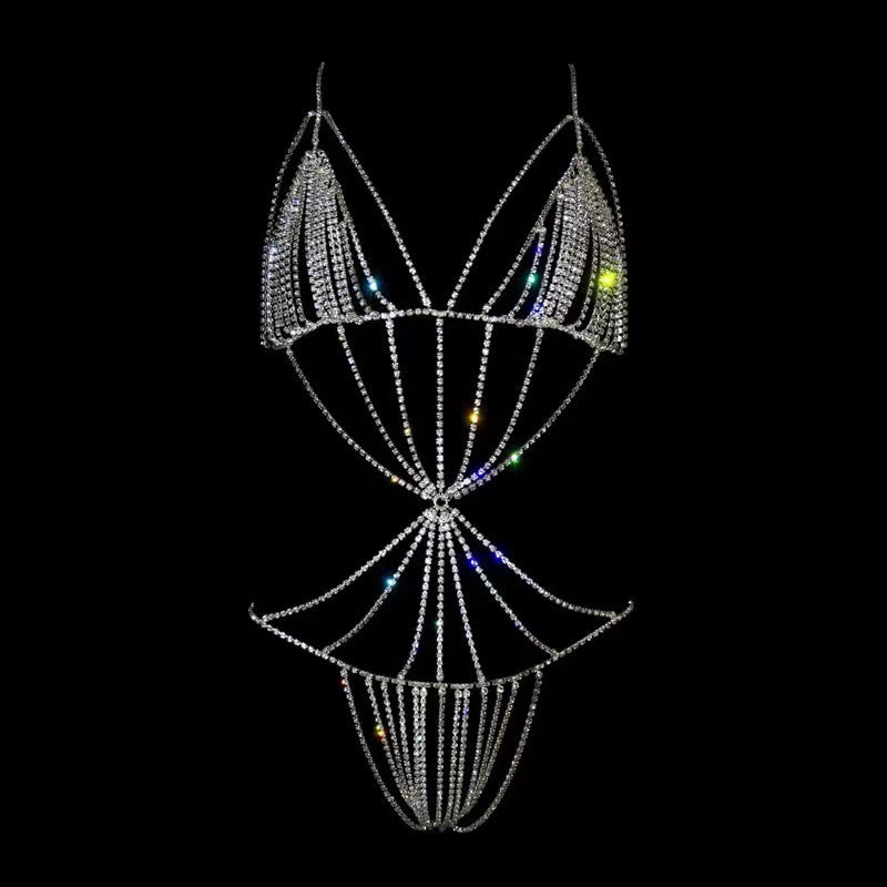 Exaggerated Rhinestone Body Chain