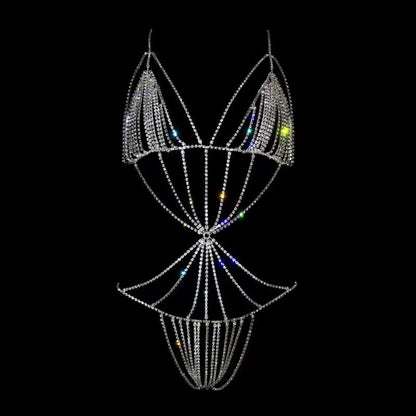 Exaggerated Rhinestone Body Chain