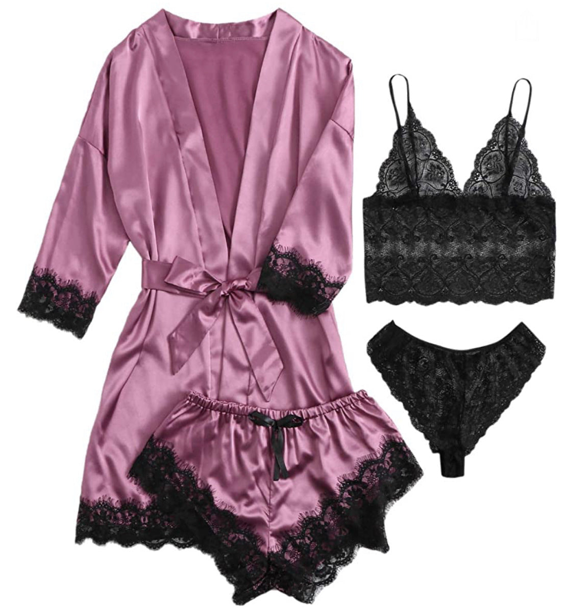 4-piece Lace Bra And Panties