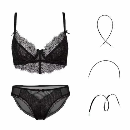Transparent Embroidery Lingerie Set
