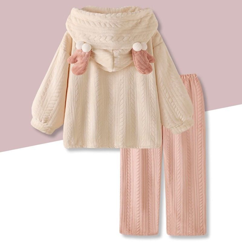 Flannel Long Sleeve Warm Pajama Sets