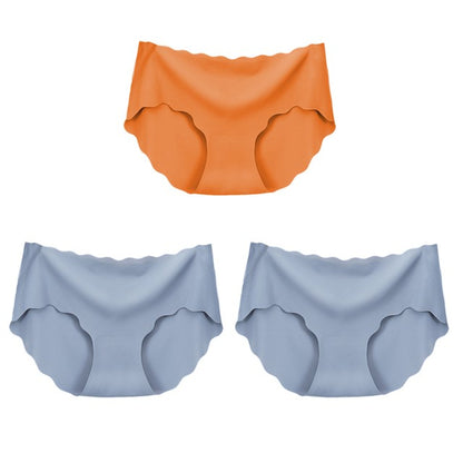 3Pcs Seamless Underwear Silk Panties