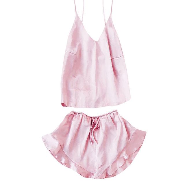 Lace Silk Babydoll Up Nightwear