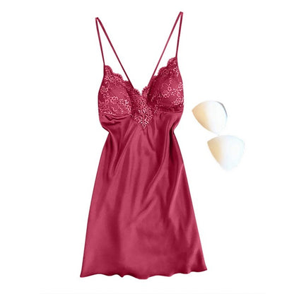 Satin Dress With Cups