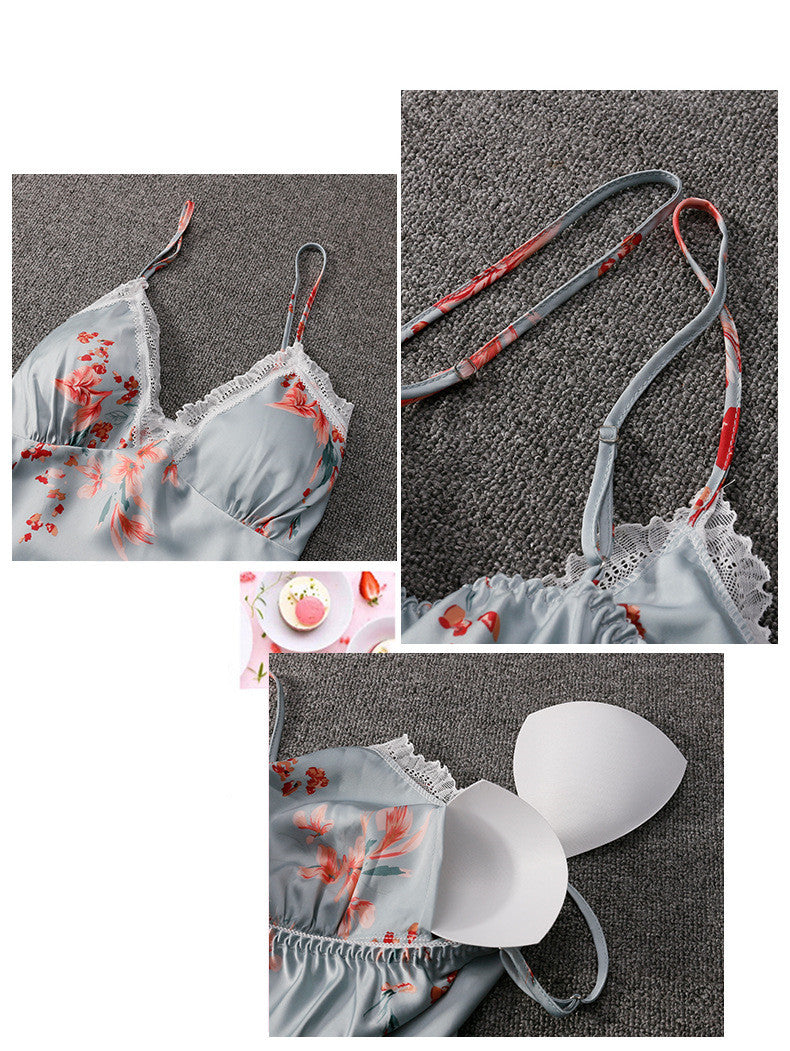 Printed Suspender Nightgown Set